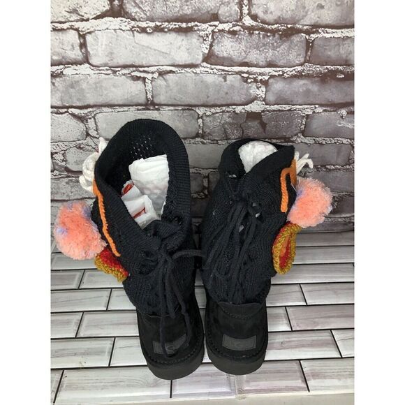 Ugg Australia Classic Floral Crochet Genuine Shearling Boots Women Sz 9M US/40EU - Picture 6 of 16